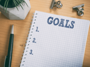 "goals" written on paper